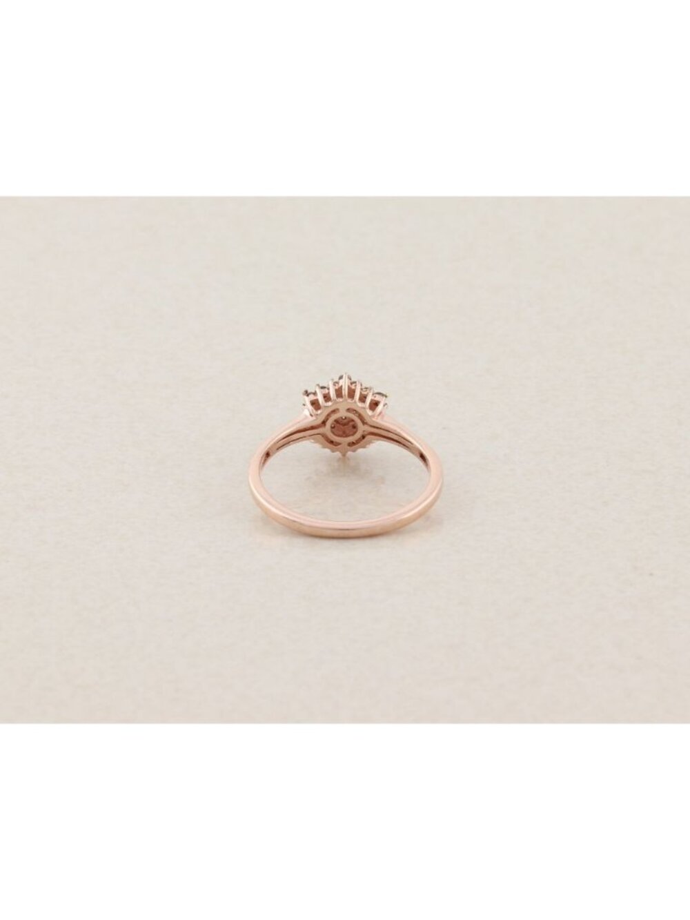 18k Rose Gold Over Sterling Silver .25ct Champagne Diamond Ring Size 8 - Picture 7 of 7